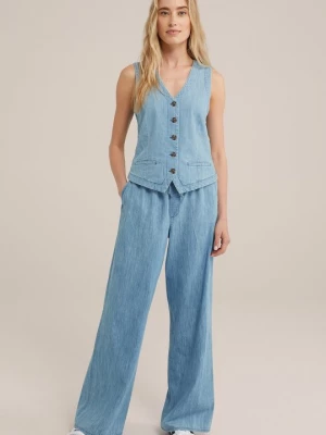 Obrázek produktu Široké džíny WE Fashion světle modrá