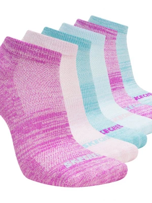 Obrázek produktu Skechers Dívky 6 Pack Girls' Low Cut Color Stripe ponožky v Nachový/Modrozelená, Velikost Malý
