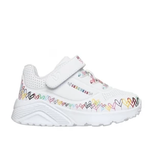 Obrázek produktu Skechers Dívky JGoldcrown: UNO Lite - Heart Craze Shoes v Bílá, Pratelné v pračce
