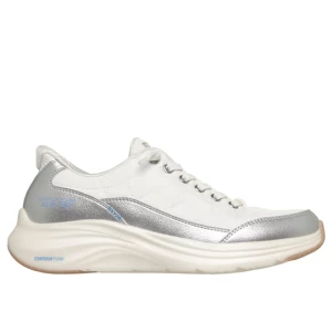 Obrázek produktu Skechers Ženy Slip-ins: Contour Foam - Metallic Dream Shoes v Bílý / Stříbrná, Pratelné v pračce