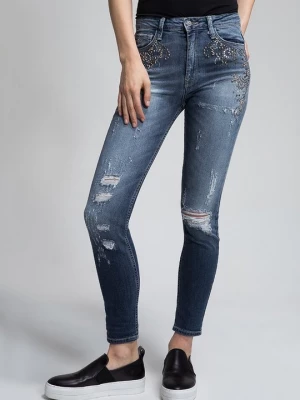 Obrázek produktu Skinny džíny Met melírovaná tmavě modrá