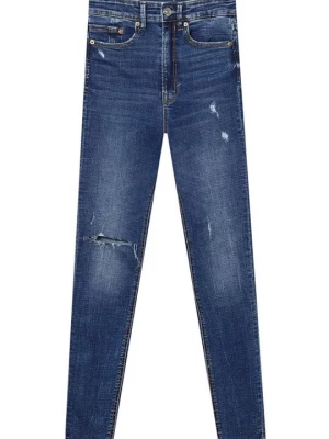 Obrázek produktu Skinny džíny Stradivarius metalická modrá