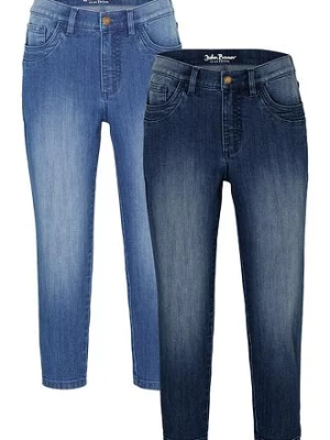 Obrázek produktu Slim Fit džíny Mid Waist, ke kolenům (2 ks v balení) BonPrix