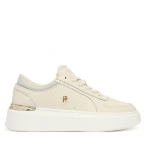 Obrázek produktu Sneakersy Tommy Hilfiger Shiny Leather Platform Sneaker FW0FW09364 Écru Krémová