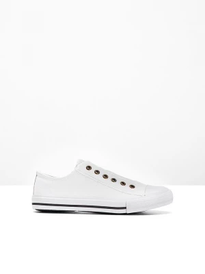 Obrázek produktu Sneakersy wsuwane z bawełnianego płótna BonPrix biały