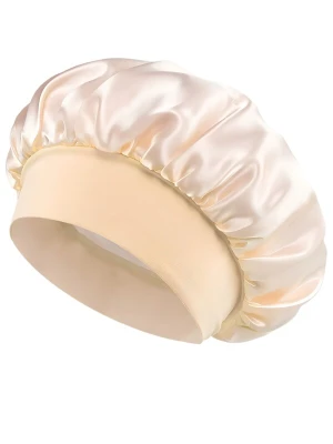 Obrázek produktu soho Hair accesoires Šperky do vlasů 'Safiya Satin Bonnet – Elastic Hair Cap for Curl Protection & Frizz Control (Champagne)' béžová