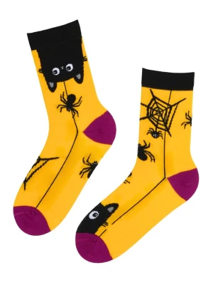 Obrázek produktu Sokisahtel Ponožky 'CAT Halloween socks with a cat and a spider' černá
