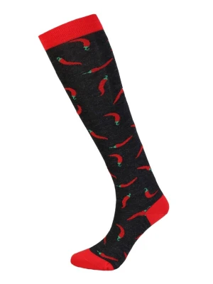 Obrázek produktu Sokisahtel Ponožky 'PEPPER merino wool knee-highs with chilies' černá