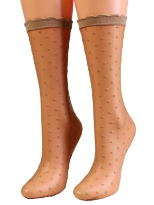 Obrázek produktu Sokisahtel Ponožky 'SCARLETT sheer socks with dots' béžová