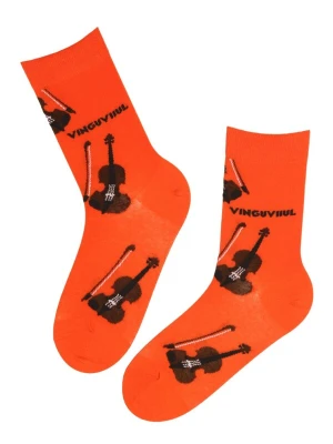 Obrázek produktu Sokisahtel Ponožky 'VINGUVIIUL socks with violins' oranžová