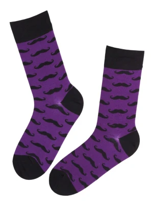 Obrázek produktu Sokisahtel Ponožky 'VUNTS cotton moustache pattern socks' fialová