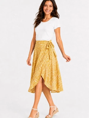 Obrázek produktu Sophia Pirrera Sukně 'Batik Print Wrap Midi Skirt' hořčicová