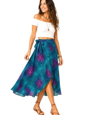 Obrázek produktu Sophia Pirrera Sukně 'Batik Print Wrap Midi Skirt' petrolejová