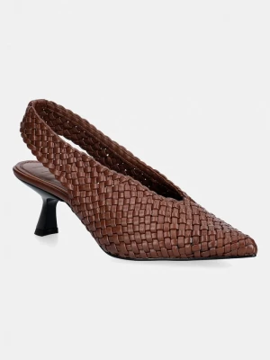 Obrázek produktu Souliers Martinez lodičky kožené BIANCA hnědá
