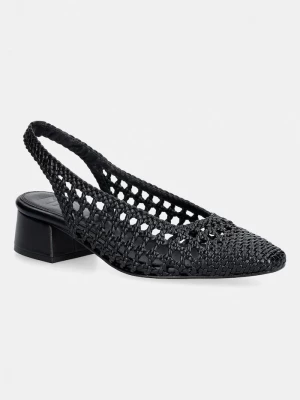 Obrázek produktu Souliers Martinez lodičky s otevřenou patou kožené NOVA TARRAGONA černá