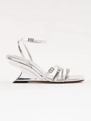 Obrázek produktu Souliers Martinez sandály na klínku kožené EDEN stříbrná