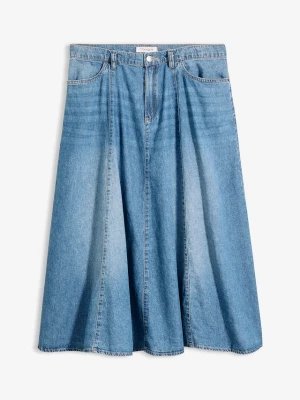 Obrázek produktu Spódnica jeansowa z lekkiego denimu, z regulowanym pasem BonPrix niebieski