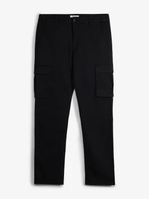 Obrázek produktu Spodnie bojówki ze stretchem, classic fit, z elastyczną wstawką w pasie, prosta nogawka BonPrix czarny