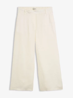 Obrázek produktu Spodnie culotte z czystego lnu BonPrix biały