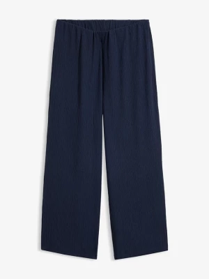 Obrázek produktu Spodnie culotte z materiału ze strukturą BonPrix niebieski