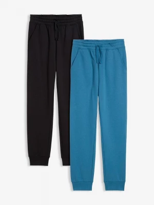 Obrázek produktu Spodnie joggingowe z miękkiej mieszanki bawełny (2 szt.) BonPrix czarny