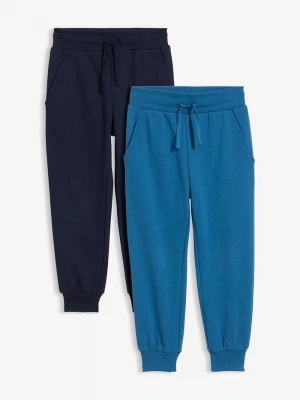 Obrázek produktu Spodnie joggingowe z miękkiej mieszanki bawełny (2 szt.) BonPrix niebieski