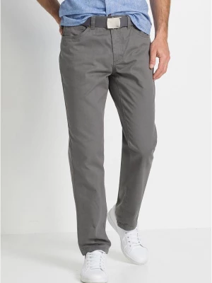 Obrázek produktu Spodnie regular fit z bawełnianego diagonalu, straight BonPrix szary
