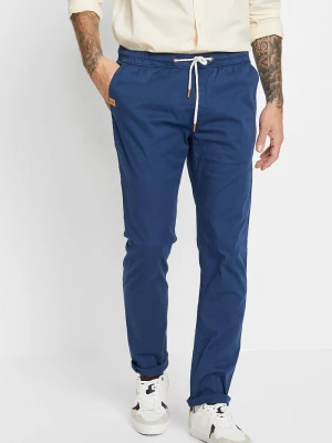 Obrázek produktu Spodnie z gumką w talii, ze stretchem, slim fit, prosta nogawka BonPrix niebieski