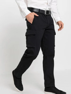 Obrázek produktu Spodnie z kieszeniami cargo, z czystej bawełny z domieszką stretchu, regular fit, straight BonPrix czarny