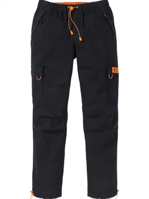 Obrázek produktu Spodnie z kieszeniami cargo, z gumką w talii, o kroju relaxed fit, straight BonPrix czarny