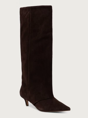 Obrázek produktu Steve Madden kozačky nad kolena na nízkém podpatku dámské semišové Luca hnědá