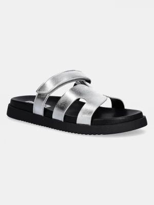 Obrázek produktu Steve Madden Kožené pantofle Missile stříbrná