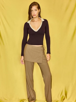 Obrázek produktu Stradivarius B03 Strečová Polokošile Hnědá