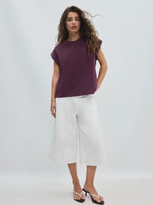 Obrázek produktu Stradivarius B06 Základní Tričko S Volnými Rukávy Dark Purple