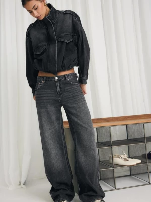 Obrázek produktu Stradivarius Denim Bunda Typu Balon Praná Černá