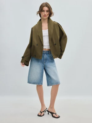 Obrázek produktu Stradivarius Balonový Trenčkot Se Šálovým Límcem Khaki
