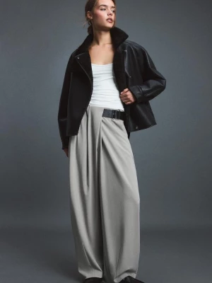 Obrázek produktu Stradivarius Bunda Vysokým Límcem, Oboustranná, Imitace Kůže Black
