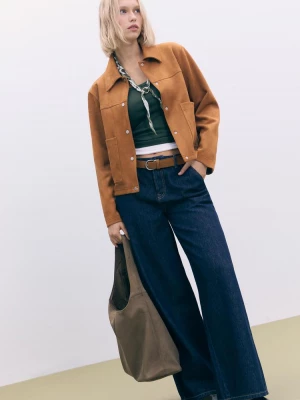 Obrázek produktu Stradivarius Bunda Z Umělého Semiše Pale Camel