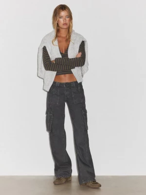 Obrázek produktu Stradivarius Cargo Kalhoty Low Waist Dark Grey