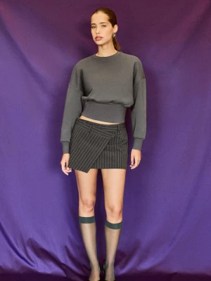 Obrázek produktu Stradivarius Crop Mikina Se Širokým Pasem Dark Grey