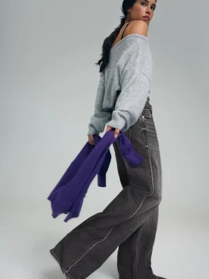 Obrázek produktu Stradivarius D91 Džíny Low Wide Leg Praná Černá