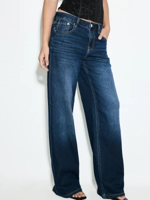 Obrázek produktu Stradivarius D91 Džíny Low Wide Leg Tmavě Modrá