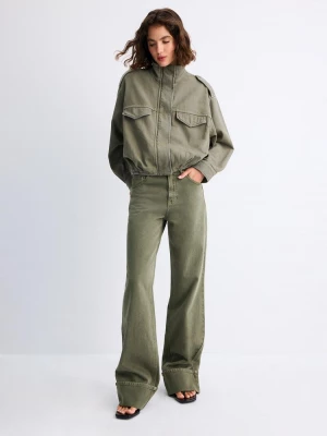 Obrázek produktu Stradivarius D92 Džíny Straight Fit Se Širokými Nohavicemi Khaki