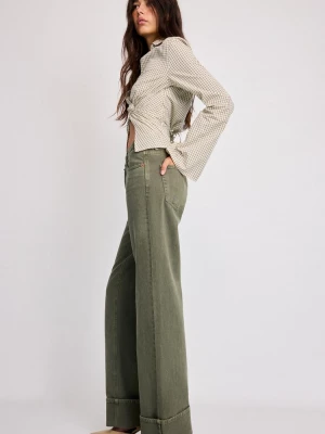 Obrázek produktu Stradivarius D92 Džíny Straight Fit Se Širokými Nohavicemi Khaki