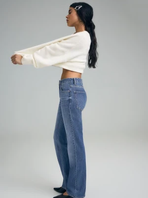 Obrázek produktu Stradivarius D98 Džíny Straight S Vintage Efektem Středně Modrá