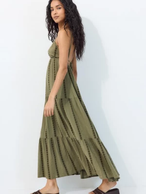 Obrázek produktu Stradivarius Dlouhé Splývavé Šaty S Odhalenými Zády Khaki
