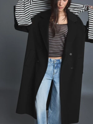 Obrázek produktu Stradivarius Dlouhý Kabát Oversize Black
