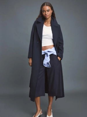 Obrázek produktu Stradivarius Dlouhý Kabát S Páskem Dark Blue