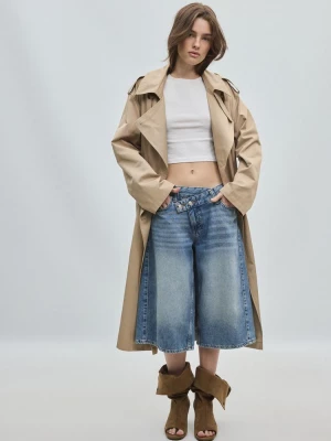 Obrázek produktu Stradivarius Dlouhý Základní Trenčkot Beige