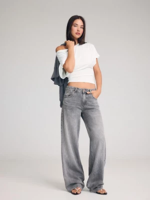 Obrázek produktu Stradivarius D91 Jeans Low Wide Leg Světle Šedá